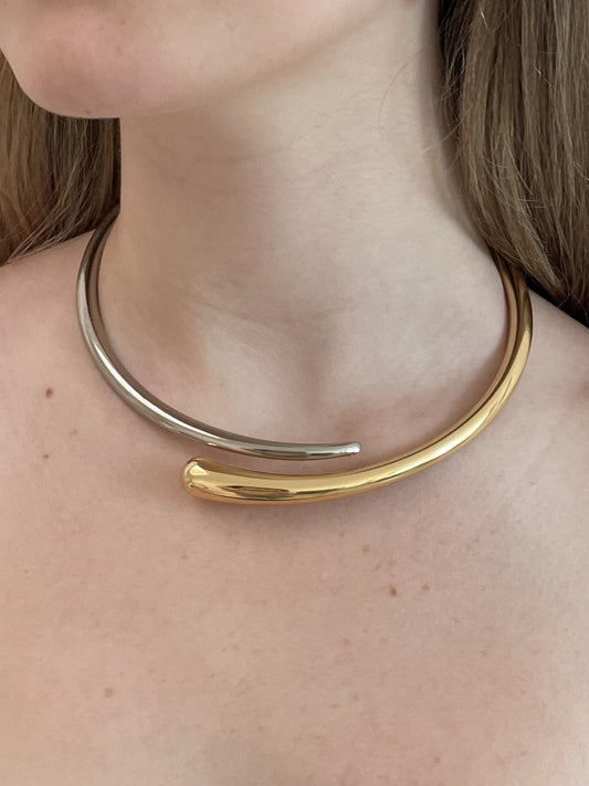 Aro Choker Gota Ouro e Níquel